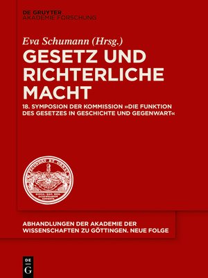 cover image of Gesetz und richterliche Macht